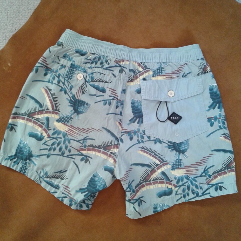 Mens TCSS Critical Slide Society Board Shorts. 30/small Vintage style fabric.